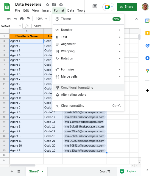 Conditional Formatting