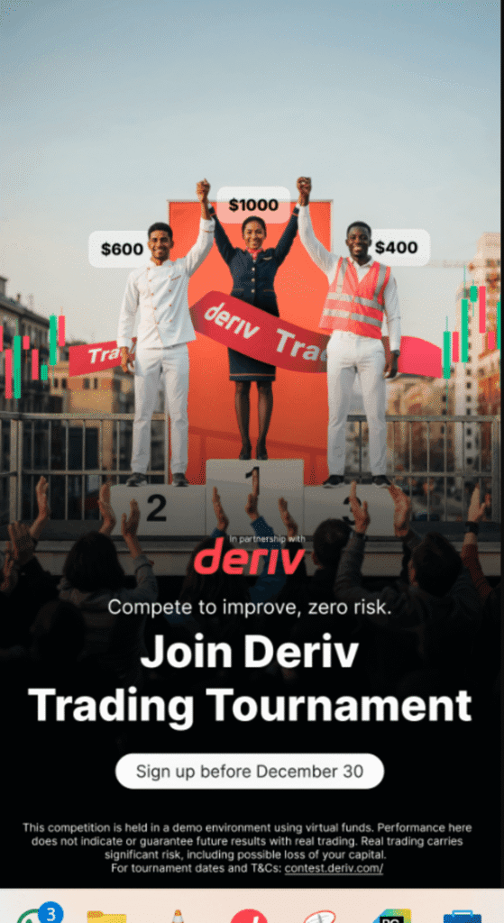 Trade With Zero Risk, Win Real Cash: How Deriv Demo Competition Work